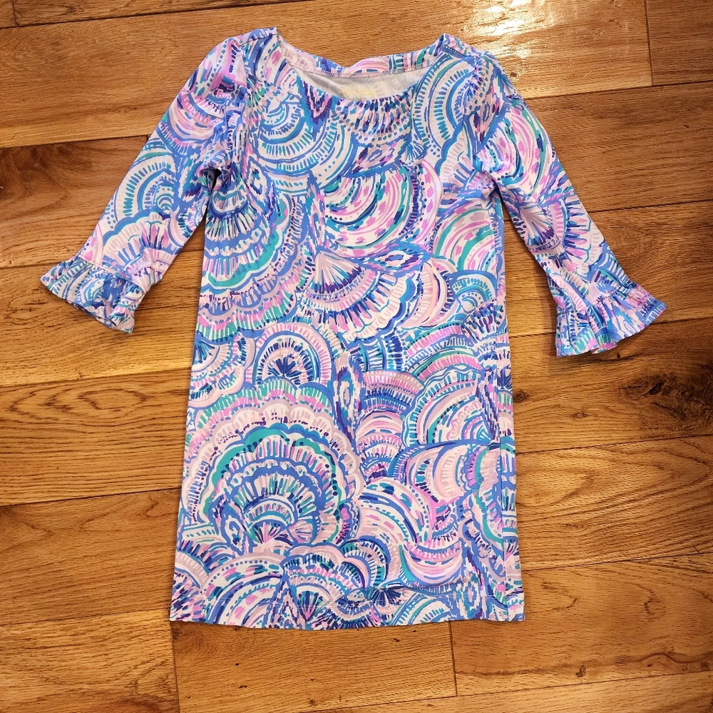 Lily Pulitzer Mini Sophia Ruffle Multi Happy As A Clam Dress
